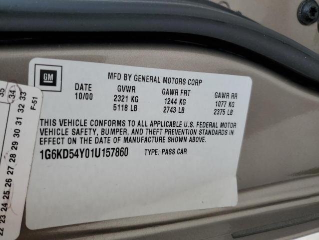 Photo 10 from auction – 2001 CADILLAC DEVILLE with VIN 1G6KD54Y01U157860