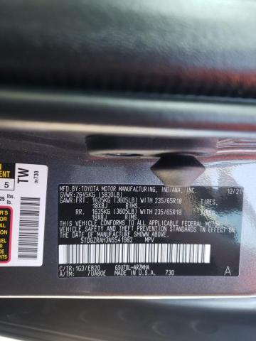 Photo 10 from auction – 2022 TOYOTA HIGHLANDER with VIN 5TDGZRAH3NS541982