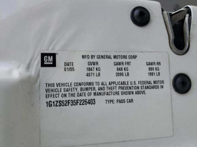 Photo 10 from auction – 2005 CHEVROLET MALIBU with VIN 1G1ZS52F35F226403