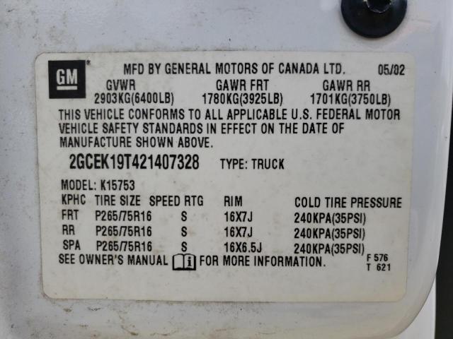 Photo 10 from auction – 2002 CHEVROLET SILVERADO with VIN 2GCEK19T421407328
