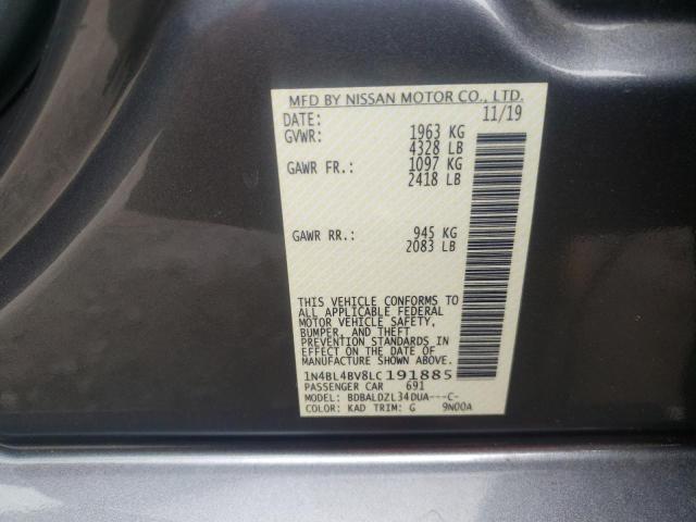 Photo 10 from auction – 2020 NISSAN ALTIMA S with VIN 1N4BL4BV8LC191885