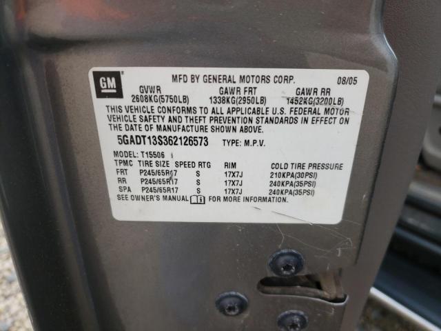 Photo 10 from auction – 2006 BUICK RAINIER CX with VIN 5GADT13S362126573