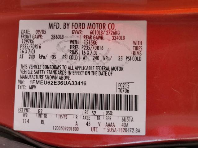 Photo 10 from auction – 2006 FORD EXPLORER X with VIN 1FMEU62E36UA33416