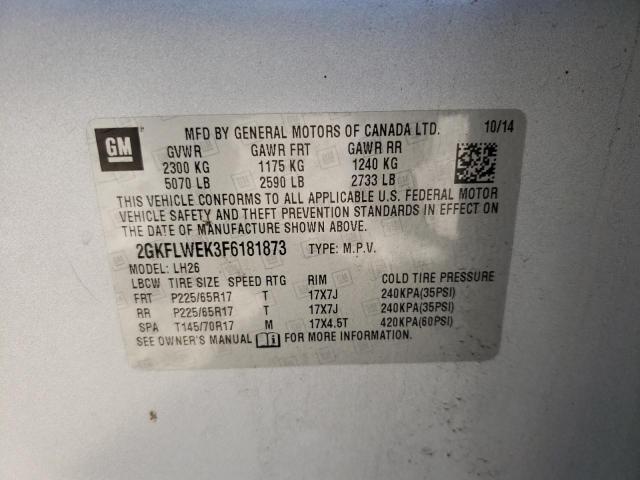 Photo 10 from auction – 2015 GMC TERRAIN SL with VIN 2GKFLWEK3F6181873