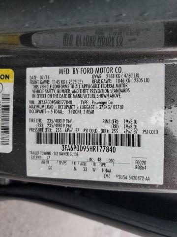 Photo 10 from auction – 2017 FORD FUSION TIT with VIN 3FA6P0D95HR177840
