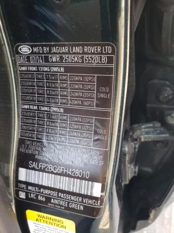 Photo 10 from auction – 2015 LAND ROVER LR2 SE with VIN SALFP2BG6FH428010