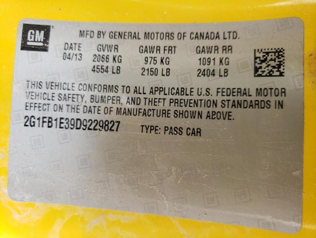 Photo 10 from auction – 2013 CHEVROLET CAMARO LT with VIN 2G1FB1E39D9229827