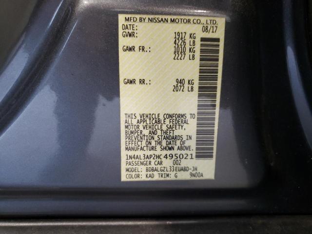 Photo 10 from auction – 2017 NISSAN ALTIMA 2.5 with VIN 1N4AL3AP2HC495021
