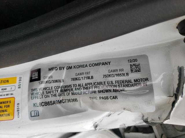Photo 10 from auction – 2021 CHEVROLET SPARK LS with VIN KL8CB6SA9MC736366