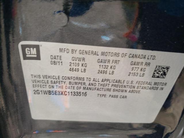 Photo 10 from auction – 2012 CHEVROLET IMPALA LT with VIN 2G1WB5E3XC1133516