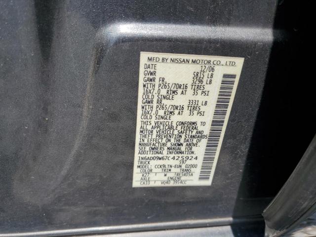 Photo 10 from auction – 2007 NISSAN FRONTIER C with VIN 1N6AD09W67C425924