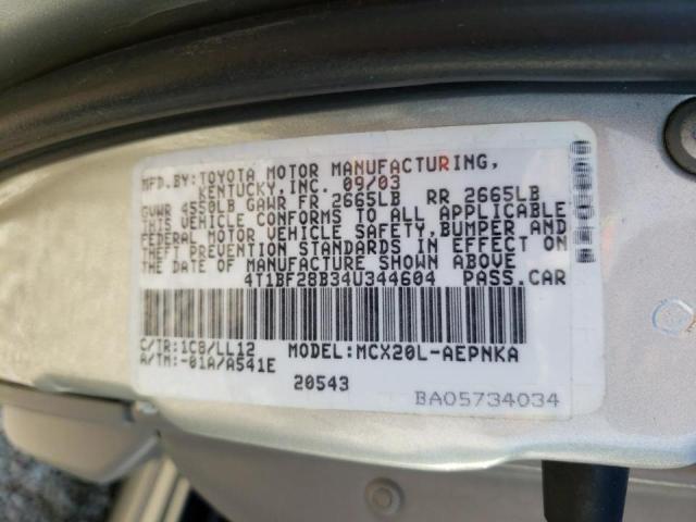 Photo 10 from auction – 2004 TOYOTA AVALON XL with VIN 4T1BF28B34U344604