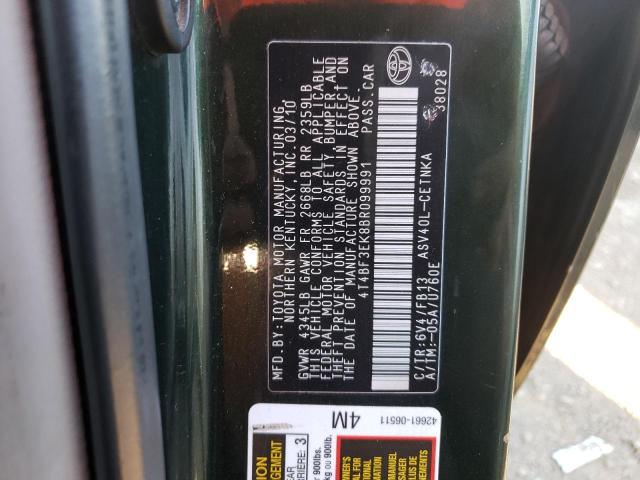 Photo 10 from auction – 2011 TOYOTA CAMRY BASE with VIN 4T4BF3EK8BR099991