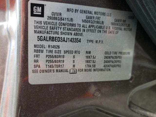 Photo 10 from auction – 2010 BUICK ENCLAVE CX with VIN 5GALRBED3AJ143354