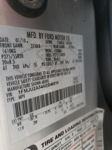 صورة رقم 10 من المزاد - 2010 FORD EXPEDITION مع VIN 1FMJU2A54AEB46819