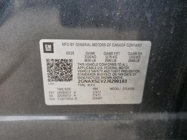 Photo 10 from auction – 2018 CHEVROLET EQUINOX LT with VIN 2GNAXSEV2J6299183