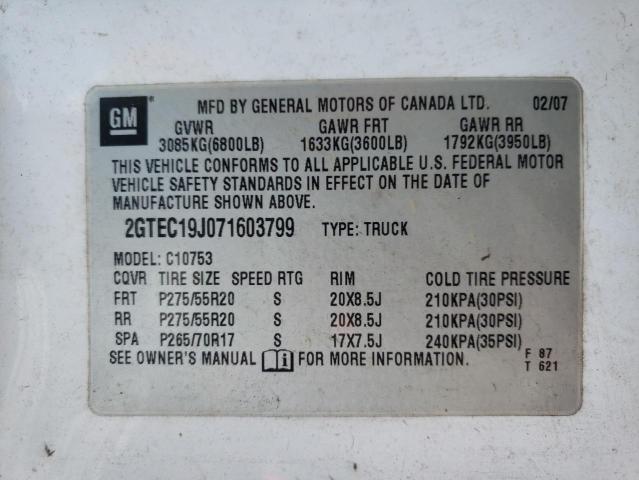 Photo 10 from auction – 2007 GMC NEW SIERRA with VIN 2GTEC19J071603799