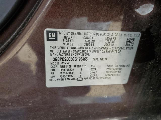 Photo 10 from auction – 2016 CHEVROLET SILVERADO with VIN 3GCPCSEC5GG193465