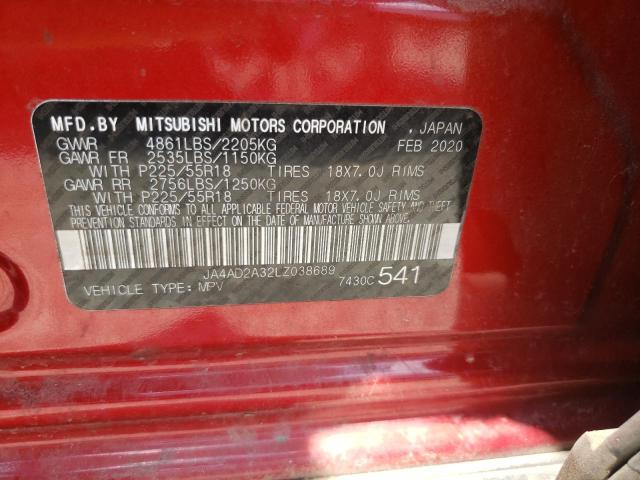 Photo 10 from auction – 2020 MITSUBISHI OUTLANDER with VIN JA4AD2A32LZ038689