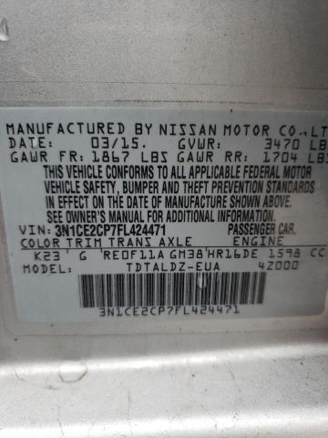 Photo 10 from auction – 2015 NISSAN VERSA NOTE with VIN 3N1CE2CP7FL424471