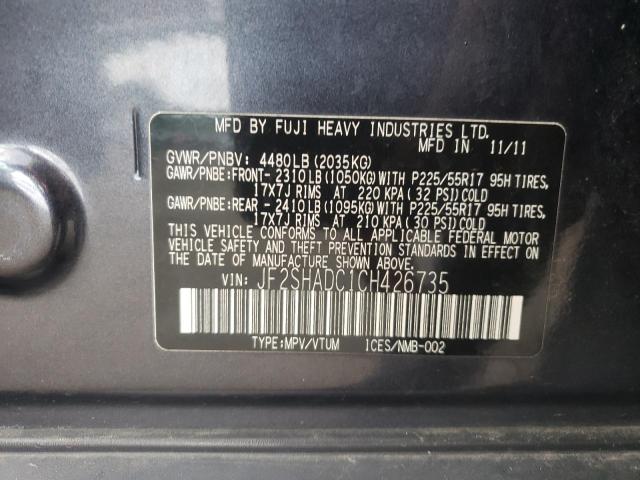 Photo 10 from auction – 2012 SUBARU FORESTER 2 with VIN JF2SHADC1CH426735