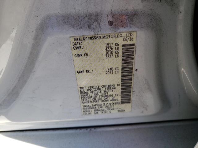 Photo 10 from auction – 2016 NISSAN ALTIMA 2.5 with VIN 1N4AL3AP0GN374989