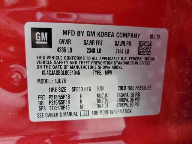 Photo 10 from auction – 2020 BUICK ENCORE PRE with VIN KL4CJASB3LB051946