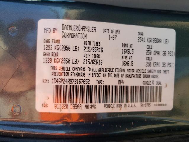 Photo 10 from auction – 2007 DODGE GRAND CARA with VIN 1D4GP24R97B167652