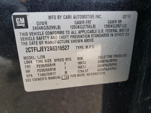 Photo 10 from auction – 2010 GMC TERRAIN SL with VIN 2CTFLJEY2A6318527