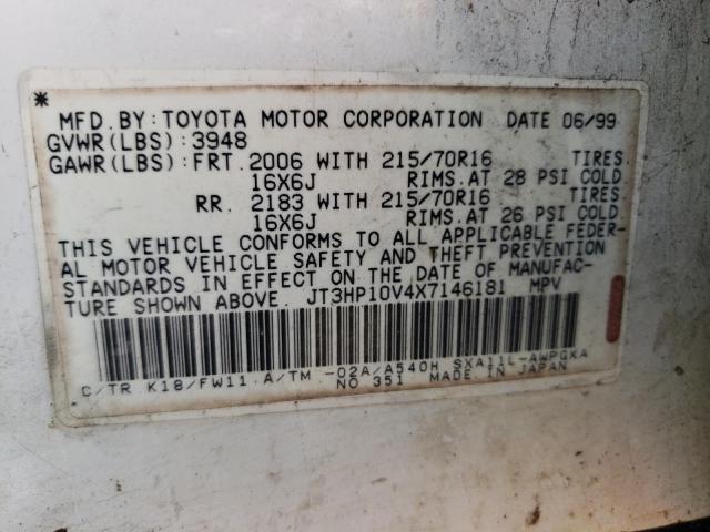 Photo 10 from auction – 1999 TOYOTA RAV4 with VIN JT3HP10V4X7146181