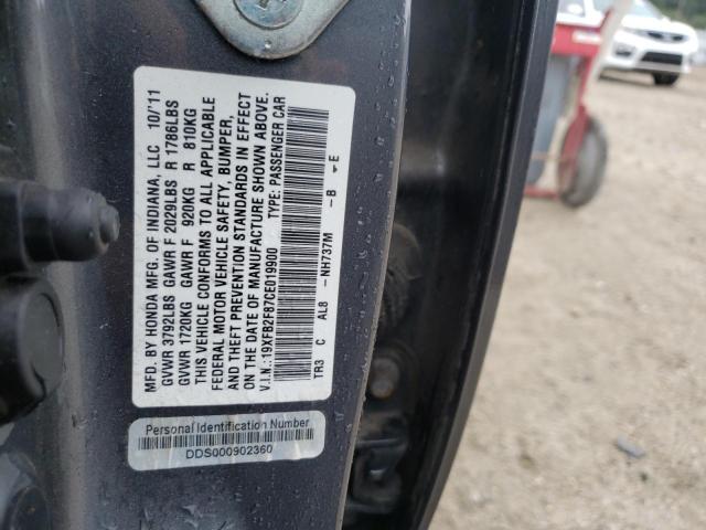 Photo 10 from auction – 2012 HONDA CIVIC EX with VIN 19XFB2F87CE019900