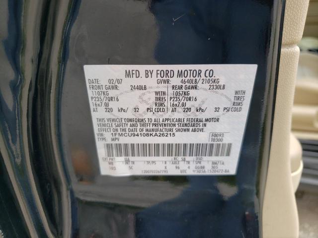 Photo 10 from auction – 2008 FORD ESCAPE LIM with VIN 1FMCU94108KA26215