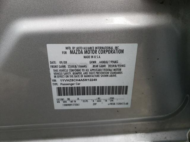 Photo 10 from auction – 2010 MAZDA 6 I with VIN 1YVHZ8CH4A5M12249