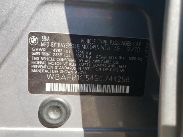 Photo 10 from auction – 2011 BMW 528 I with VIN WBAFR1C54BC744258