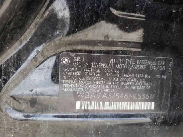 Photo 10 from auction – 2008 BMW 328 I with VIN WBAVA37548NL53617