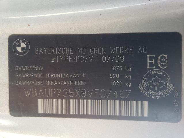 Photo 10 from auction – 2009 BMW 128 I with VIN WBAUP735X9VF07467
