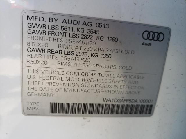Photo 10 from auction – 2013 AUDI Q5 PREMIUM with VIN WA1DGAFP5DA100001