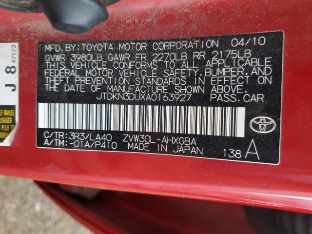 Photo 10 from auction – 2010 TOYOTA PRIUS with VIN JTDKN3DUXA0163927