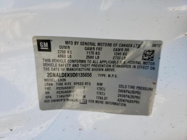 Photo 10 from auction – 2013 CHEVROLET EQUINOX LT with VIN 2GNALDEK9D6135656