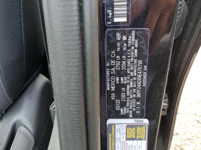 Photo 10 from auction – 2022 KIA FORTE FE with VIN 3KPF24ADXNE476798