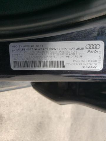 Photo 10 from auction – 2012 AUDI A6 PREMIUM with VIN WAUDFAFC4CN074078
