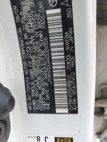 Photo 10 from auction – 2010 TOYOTA PRIUS with VIN JTDKN3DU4A0009326