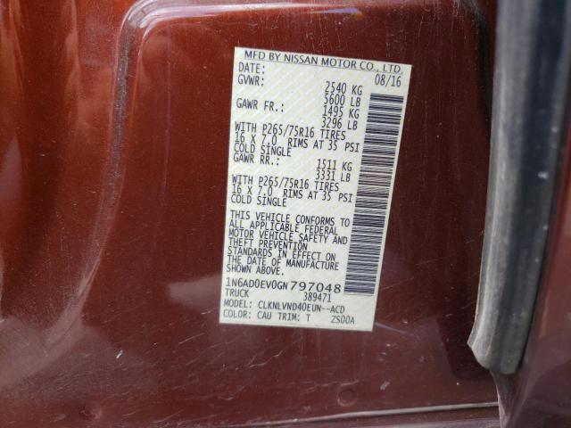 Photo 10 from auction – 2016 NISSAN FRONTIER S with VIN 1N6AD0EV0GN797048