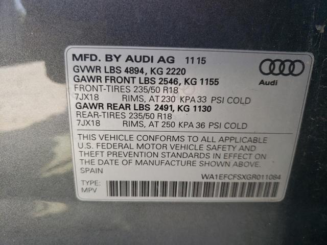 Фото 10 с аукциона – 2016 AUDI Q3 PREMIUM с VIN WA1EFCFSXGR011084