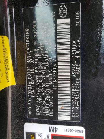 Фото 10 с аукциона – 2011 TOYOTA CAMRY BASE с VIN 4T1BF3EK0BU757149