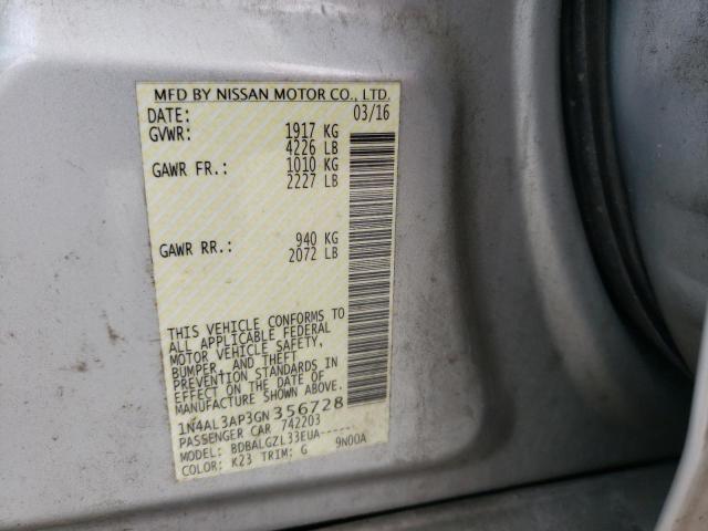 Photo 10 from auction – 2016 NISSAN ALTIMA 2.5 with VIN 1N4AL3AP3GN356728