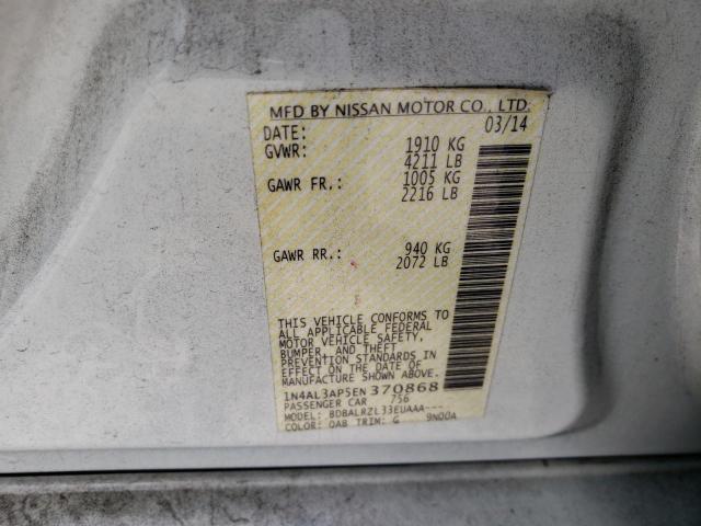 Photo 10 from auction – 2014 NISSAN ALTIMA 2.5 with VIN 1N4AL3AP5EN370868