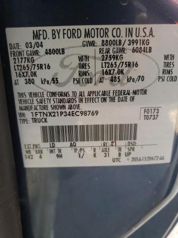 Photo 10 from auction – 2004 FORD F250 SUPER with VIN 1FTNX21P34EC98769