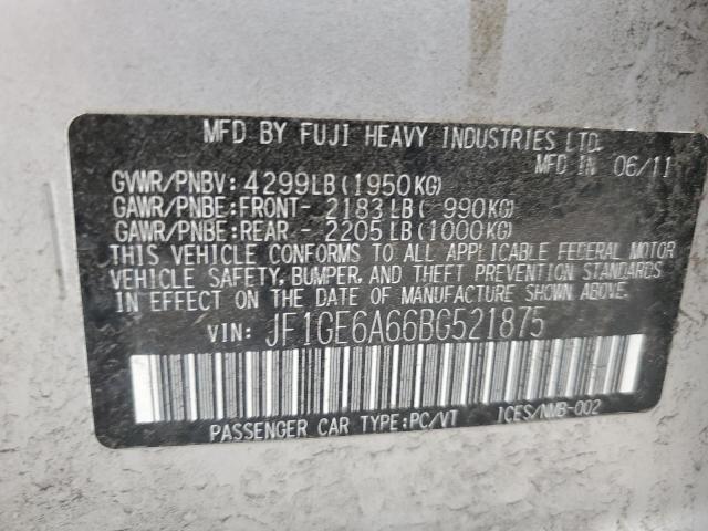 Photo 10 from auction – 2011 SUBARU IMPREZA 2. with VIN JF1GE6A66BG521875