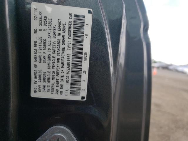 Photo 10 from auction – 2010 HONDA ACCORD EX with VIN 1HGCS1B72AA019962